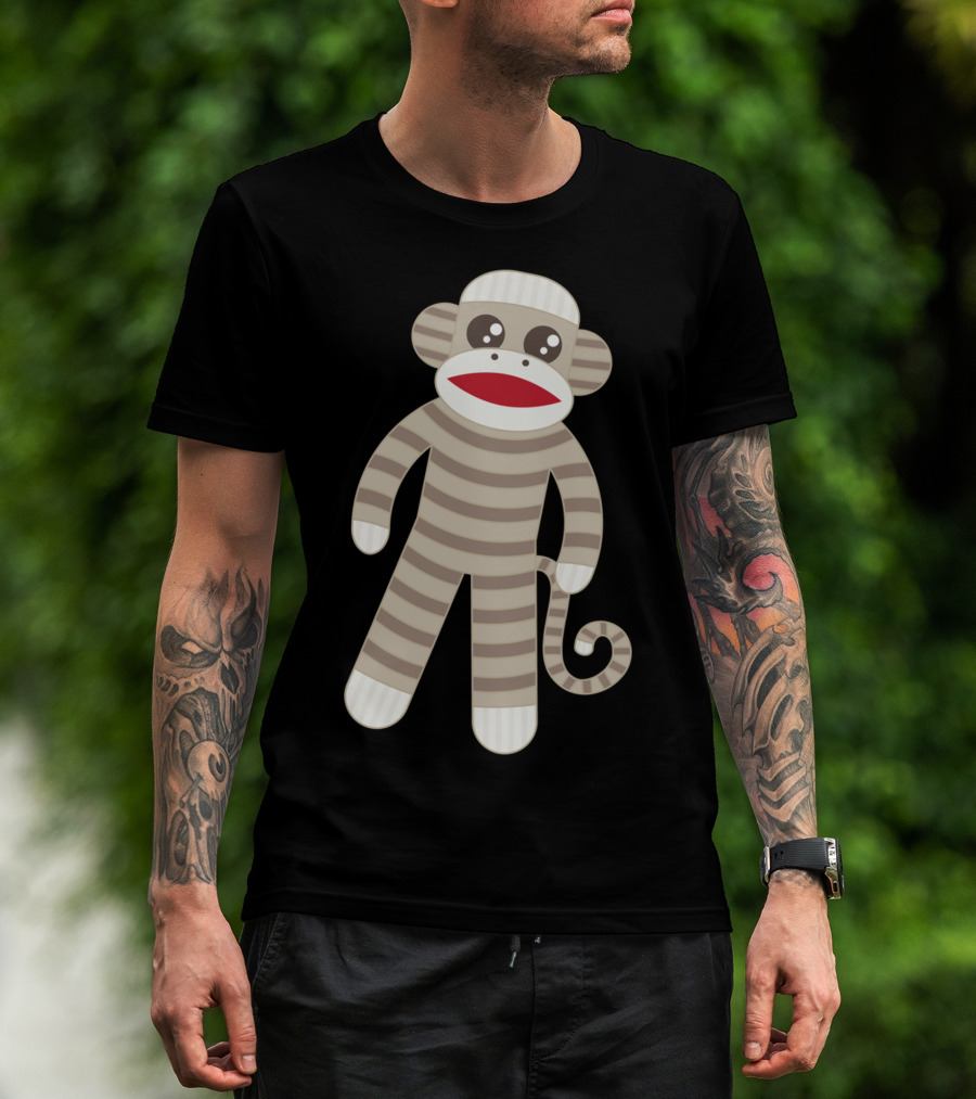 Cute Classic Striped Sock Monkey Toy T-Shirt