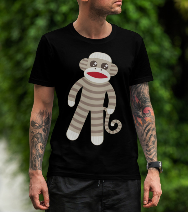 Cute Classic Striped Sock Monkey Toy T-Shirt