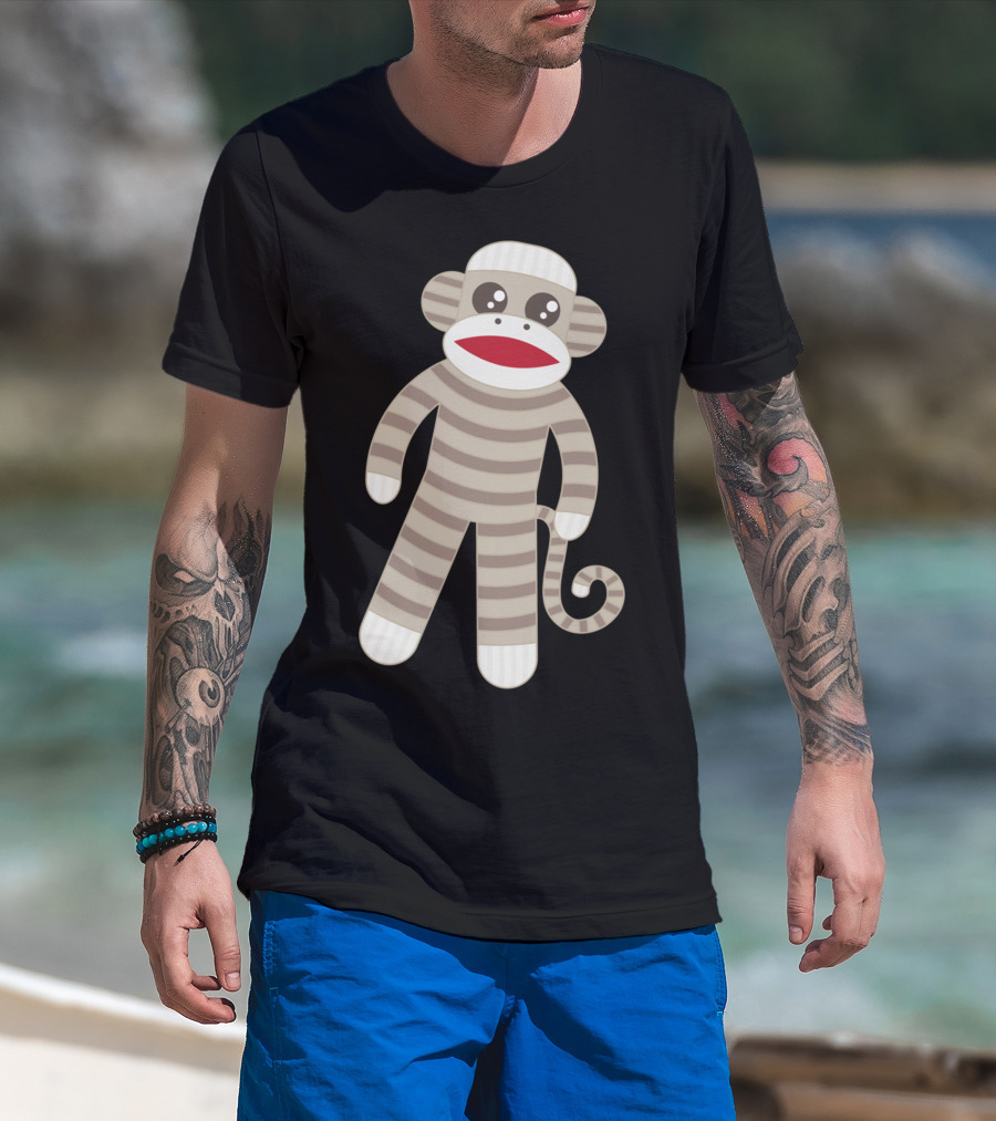 Cute Classic Striped Sock Monkey Toy T-Shirt