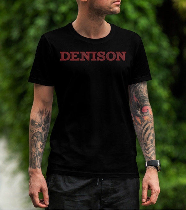 Denison Red Distressed Classic Fit T-Shirt
