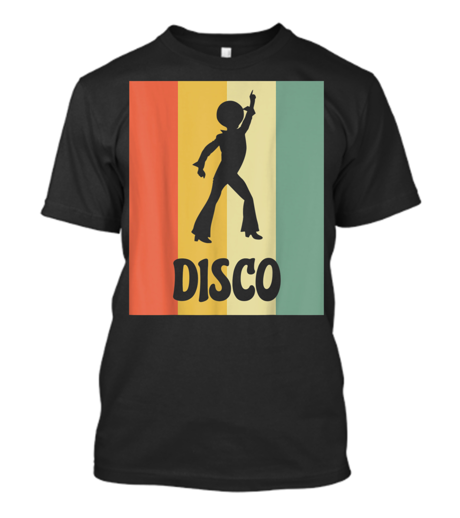 Disco Retro Funk Groove On Color Stripes T-Shirt
