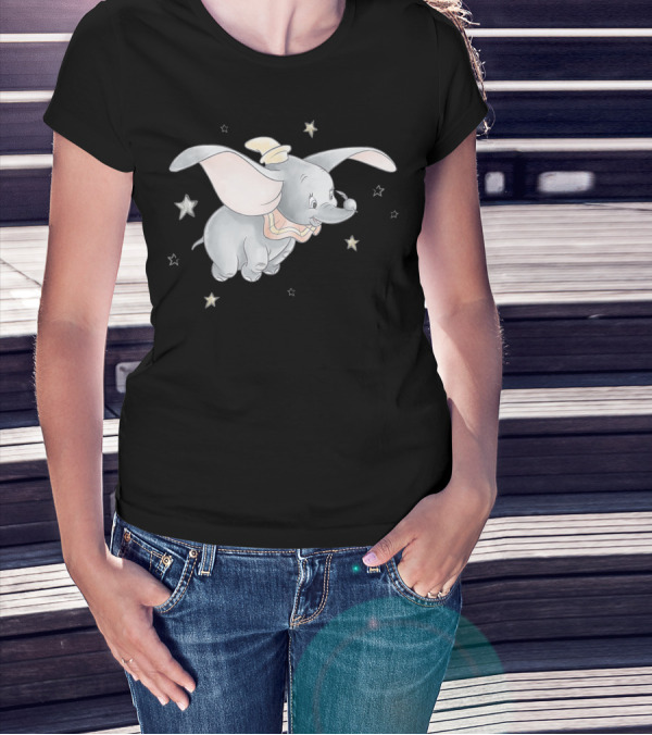 Disney Classic Dumbo And Magic Feather With Stars T-Shirt