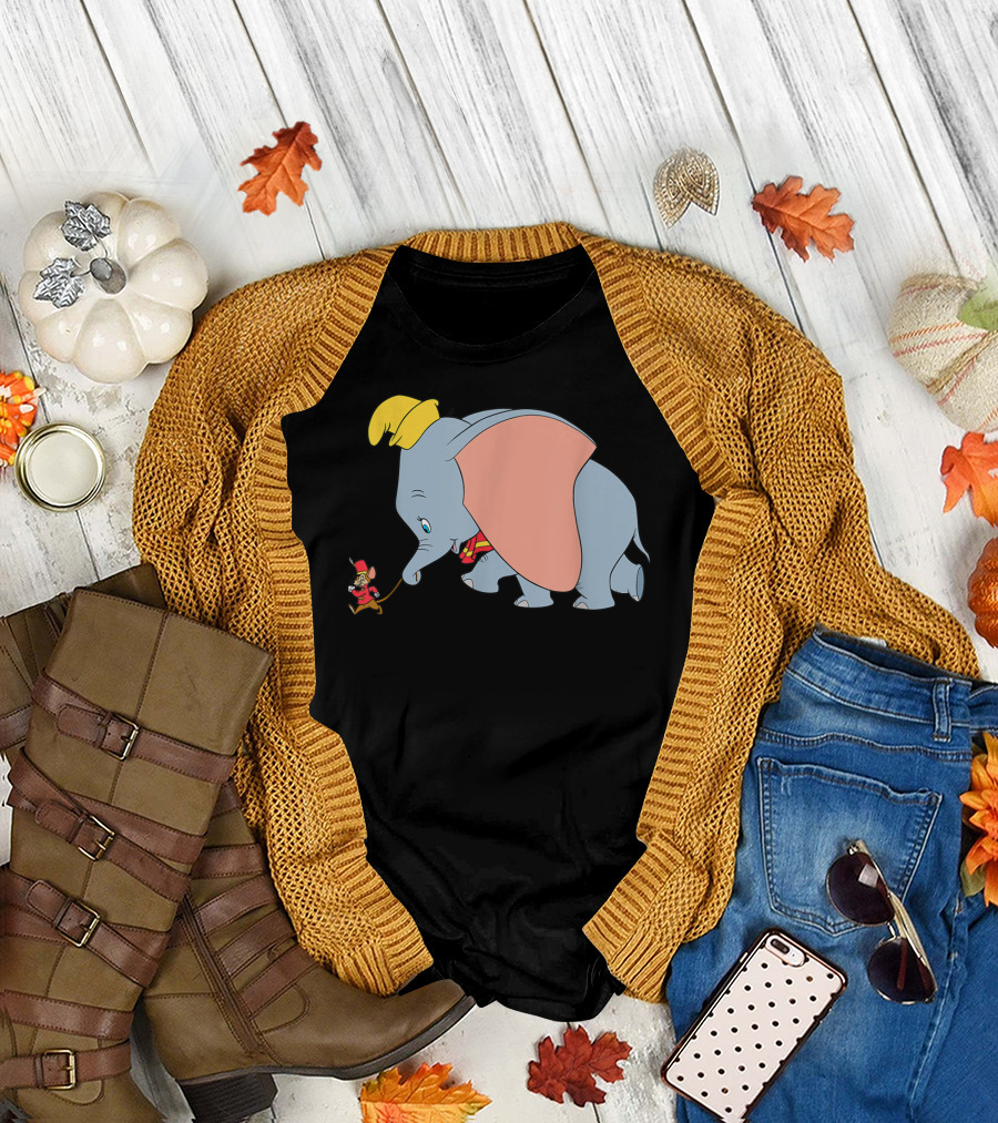 Disney Classic Dumbo Timothy Q Mouse Vintage Style Iconic Characters T-Shirt