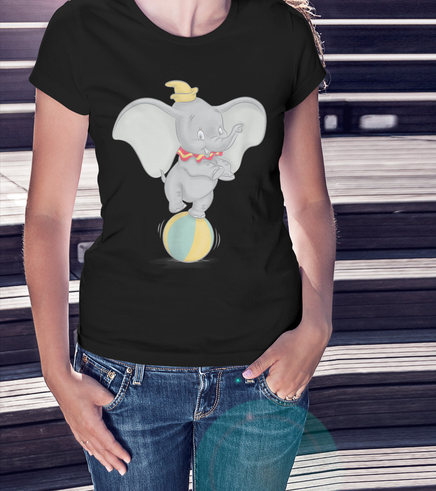 Disney Dumbo Balancing On Ball Watercolor T-Shirt