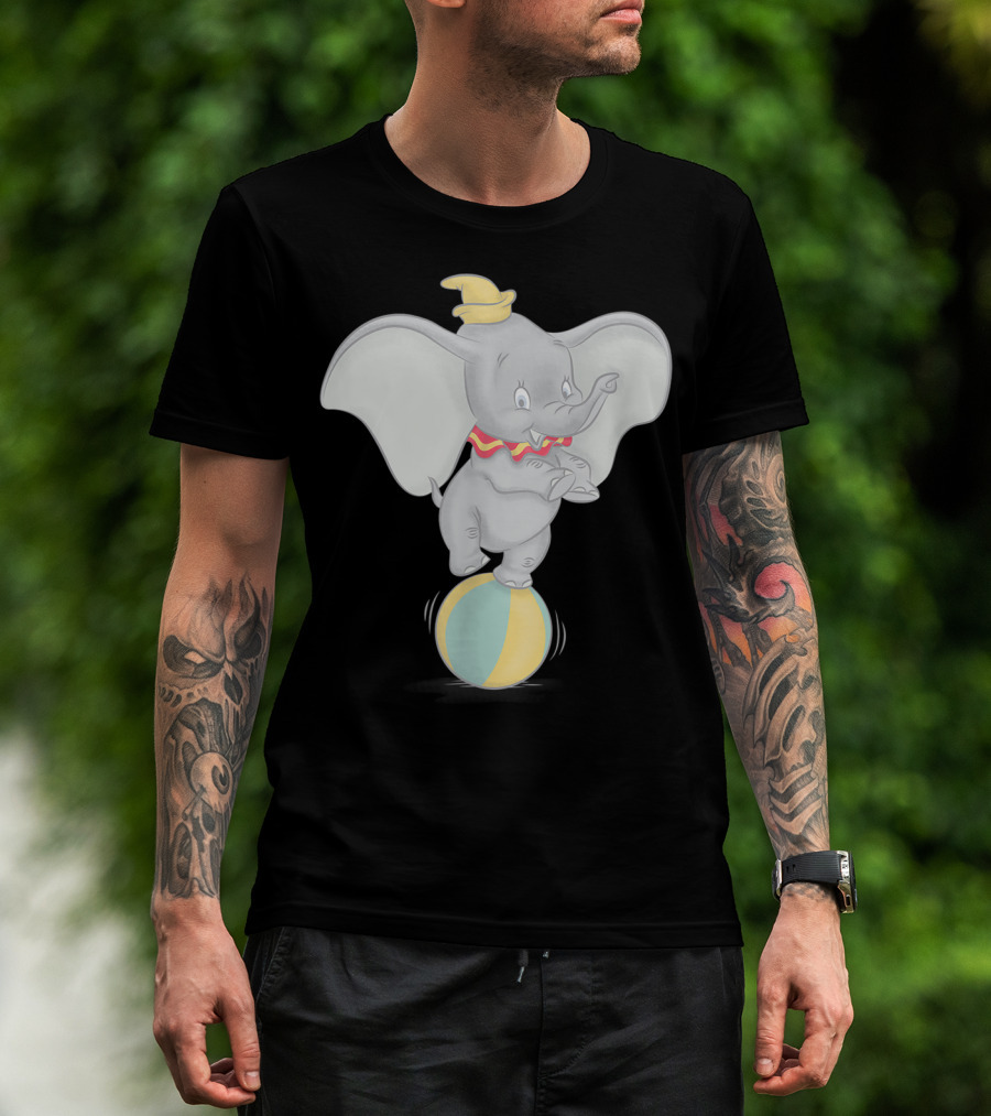 Disney Dumbo Balancing On Ball Watercolor T-Shirt