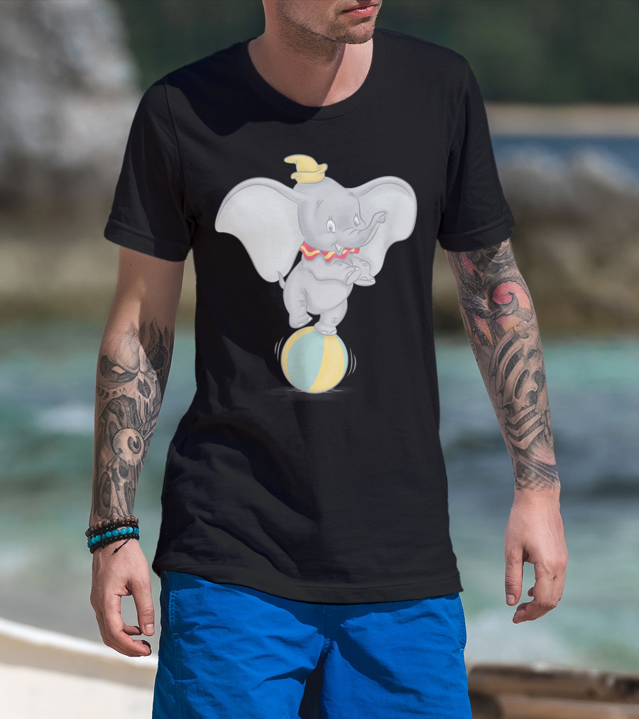 Disney Dumbo Balancing On Ball Watercolor T-Shirt