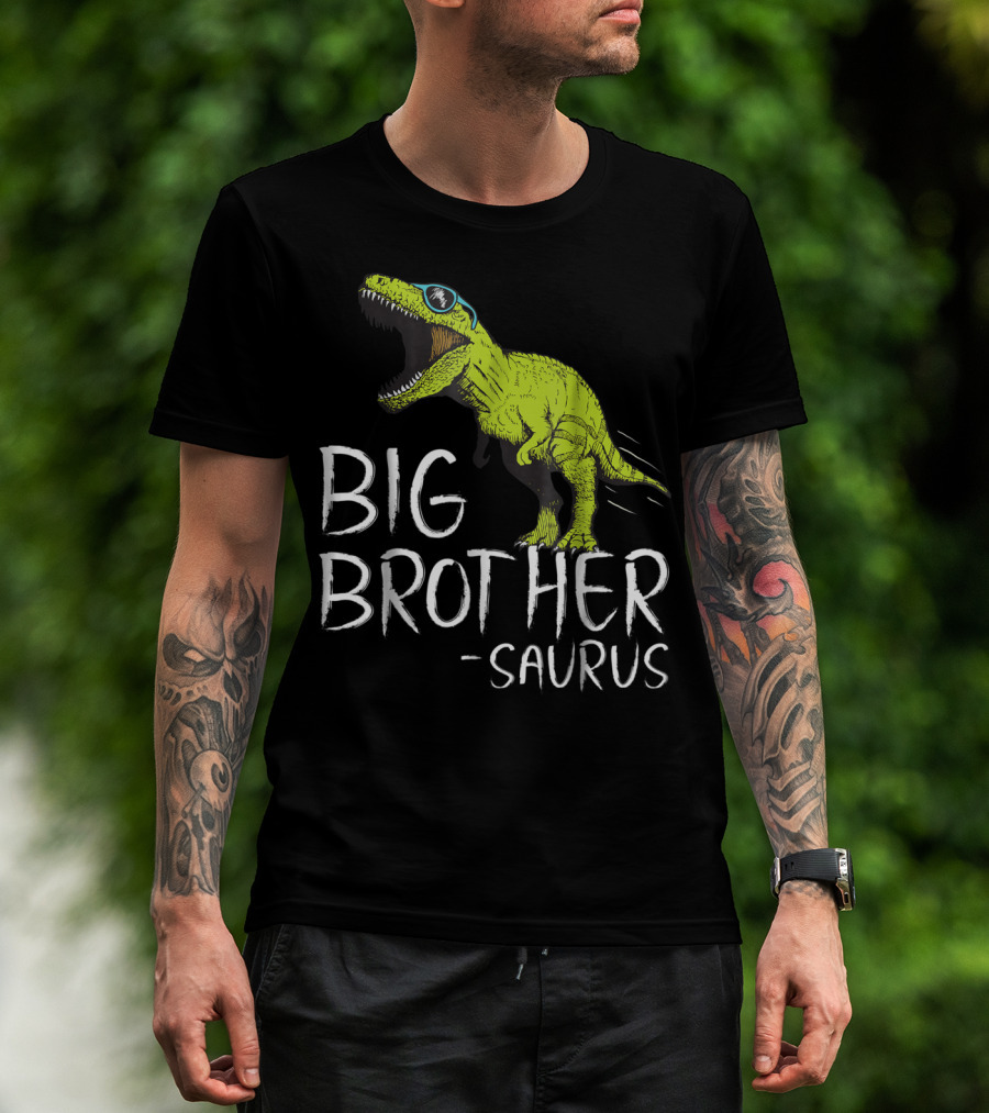Big Brother Saurus Dinosaur With Sunglasses T-Shirt
