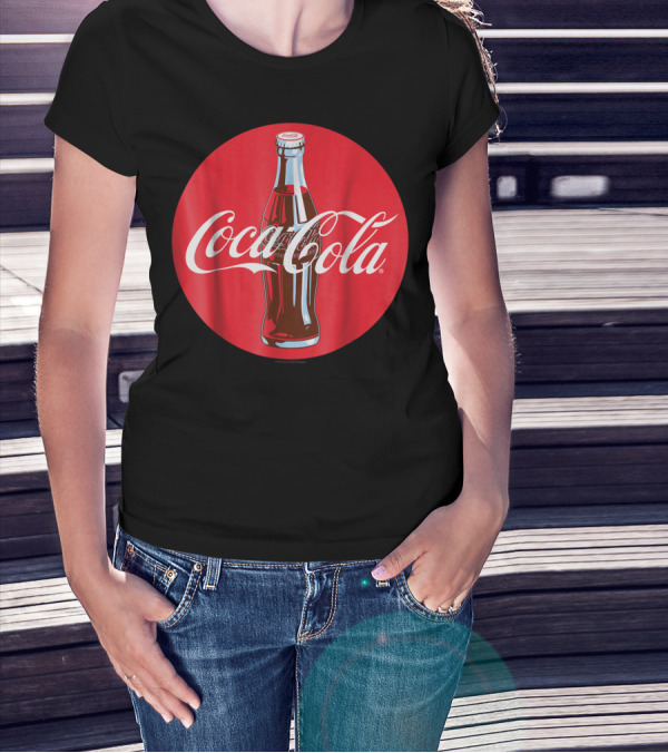 Coca Cola Classic Glass Bottle Red Circle T-Shirt