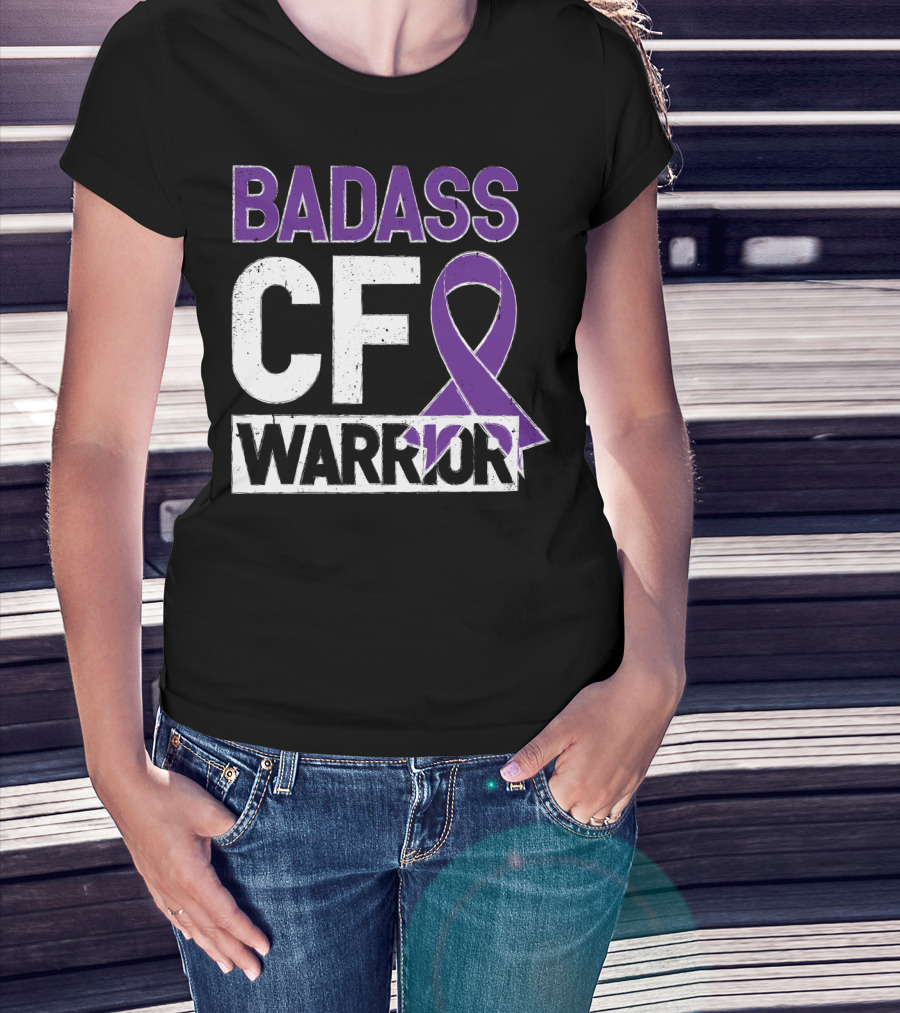 Badass Cf Warrior Cystic Fibrosis Awareness T-Shirt