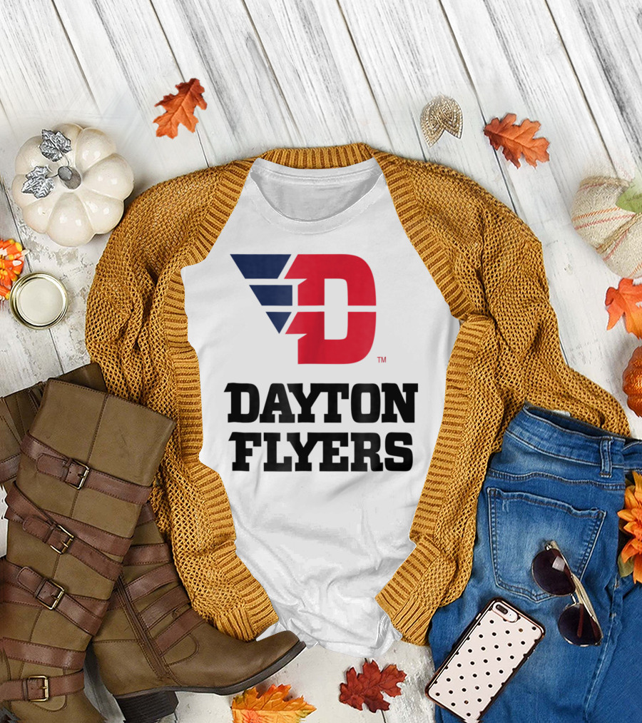 Dayton Flyers Logo University D Red Blue T-Shirt