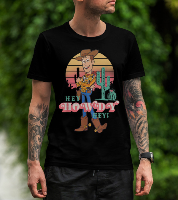 Disney Pixar Toy Story 4 Woody Hey Howdy Hey Sunset Desert Scene T-Shirt