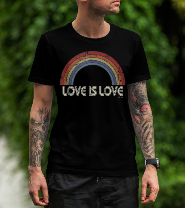 Love Is Love Distressed Rainbow T-Shirt