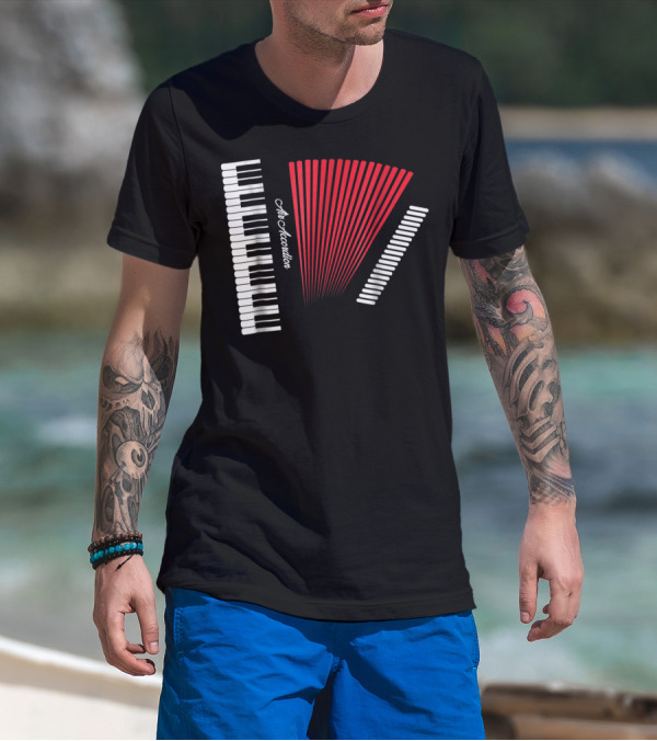 Air Accordion Funny Instrumental Player Music T-Shirt