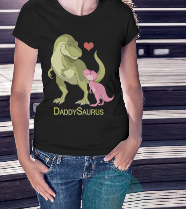 DaddySaurus Rex Father Baby Girl Dinosaurs Heart T-Shirt