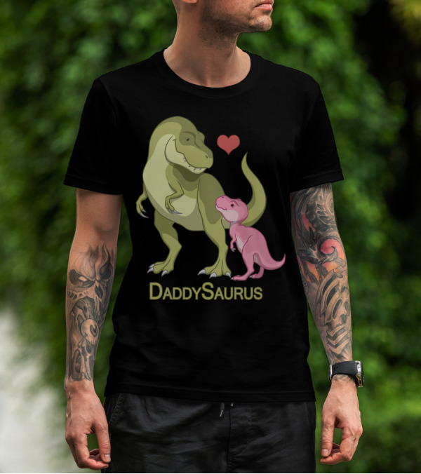 DaddySaurus Rex Father Baby Girl Dinosaurs Heart T-Shirt