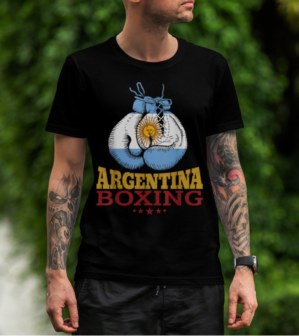 Argentina Boxing Gloves Flag Pride T-Shirt