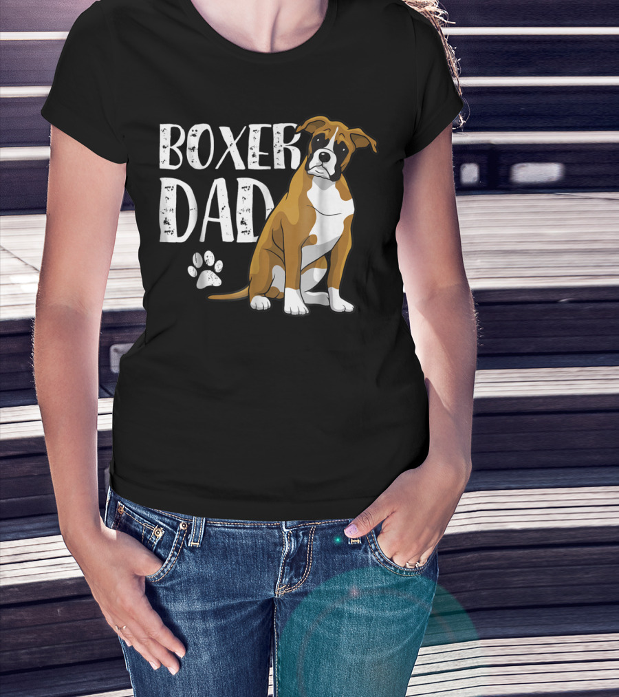 Boxer Dad Dog Paw T-Shirt