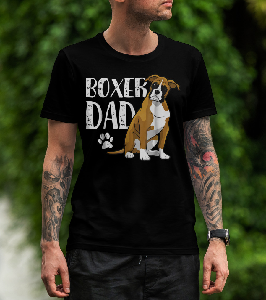 Boxer Dad Dog Paw T-Shirt