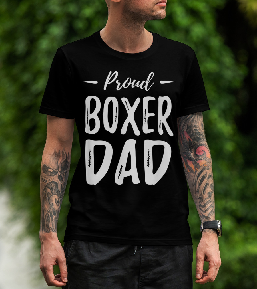 Proud Boxer Dog Dad T-Shirt