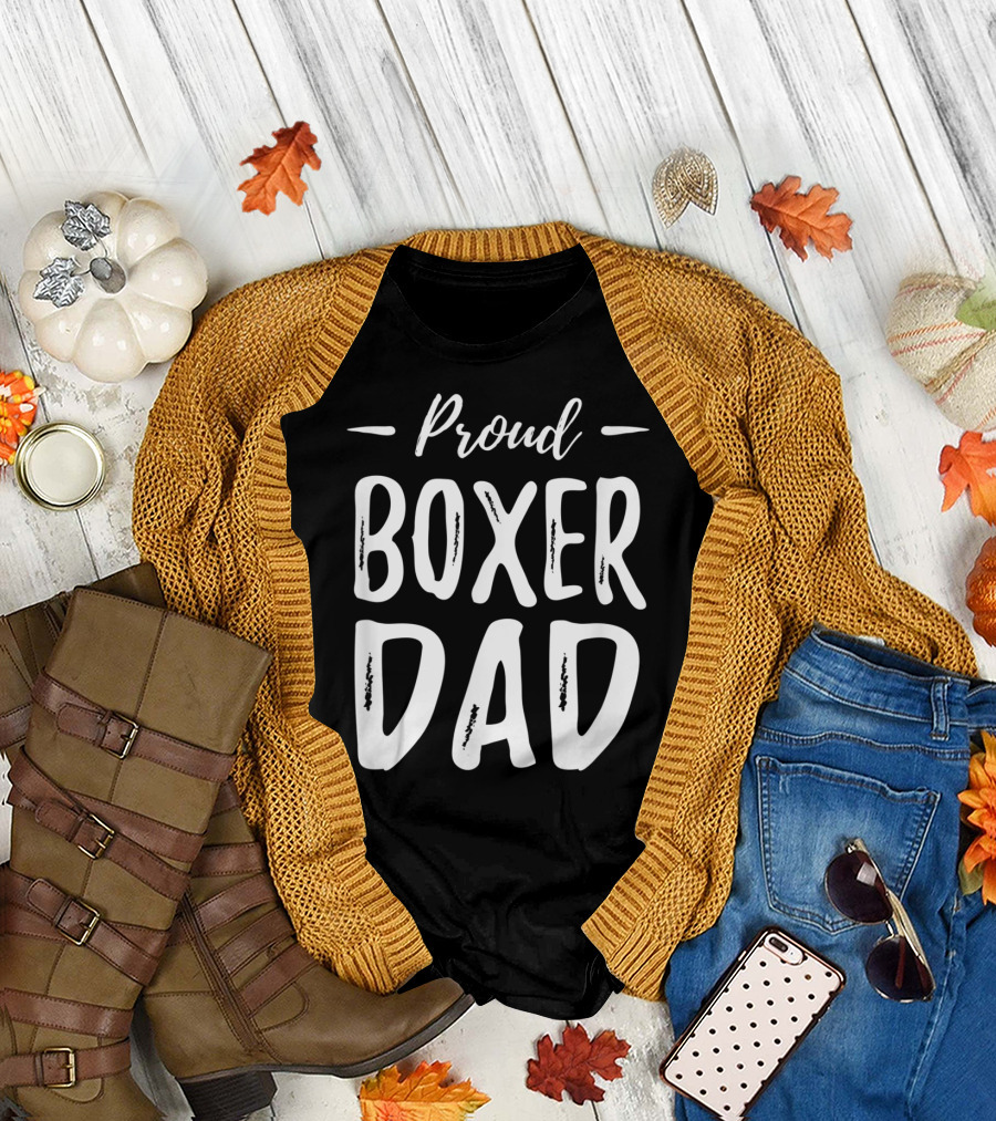 Proud Boxer Dog Dad T-Shirt