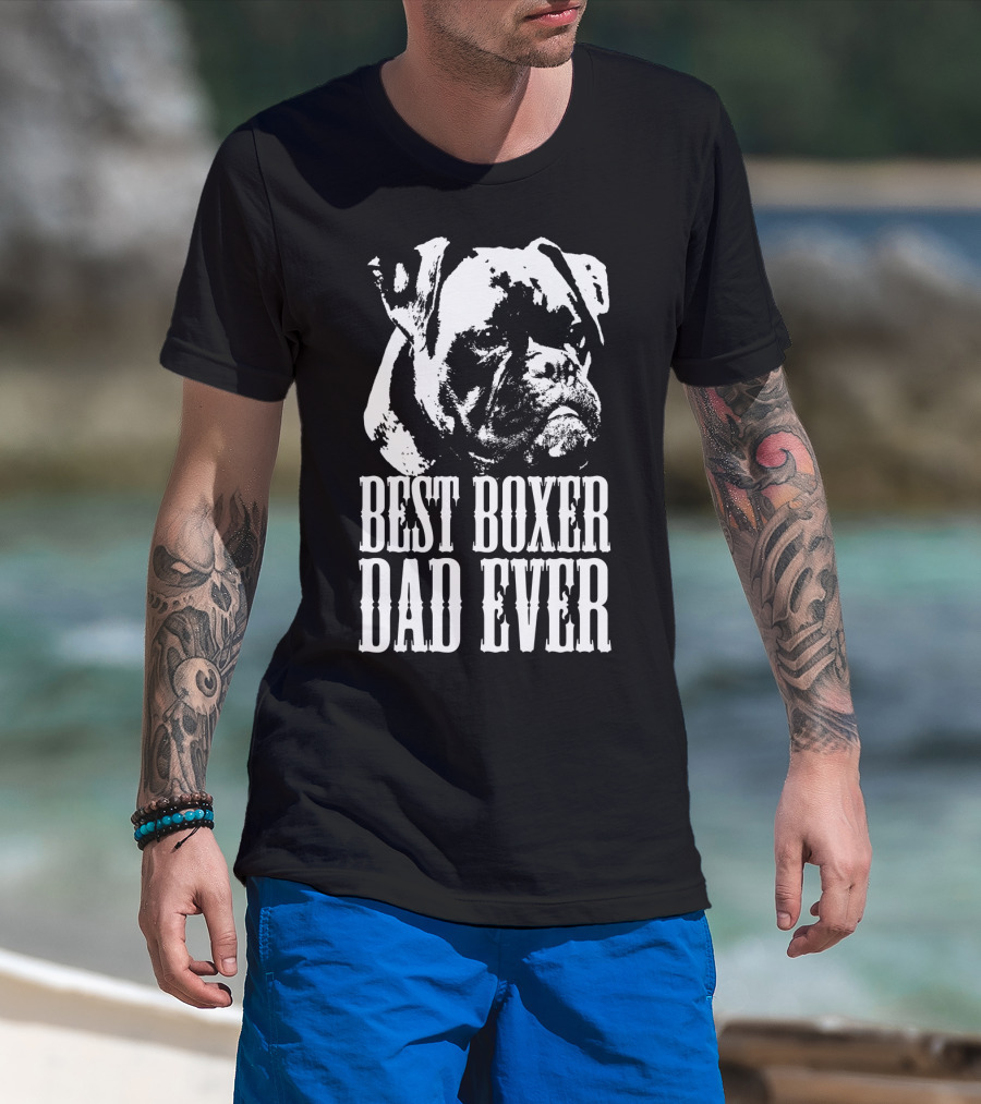 Best Boxer Dad Ever Dog Dad Love Mens T-Shirt