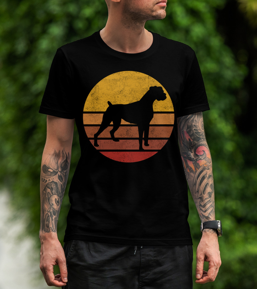 Vintage Sunset Boxer Dog T-Shirt
