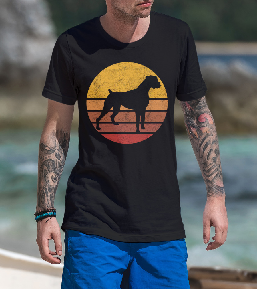 Vintage Sunset Boxer Dog T-Shirt