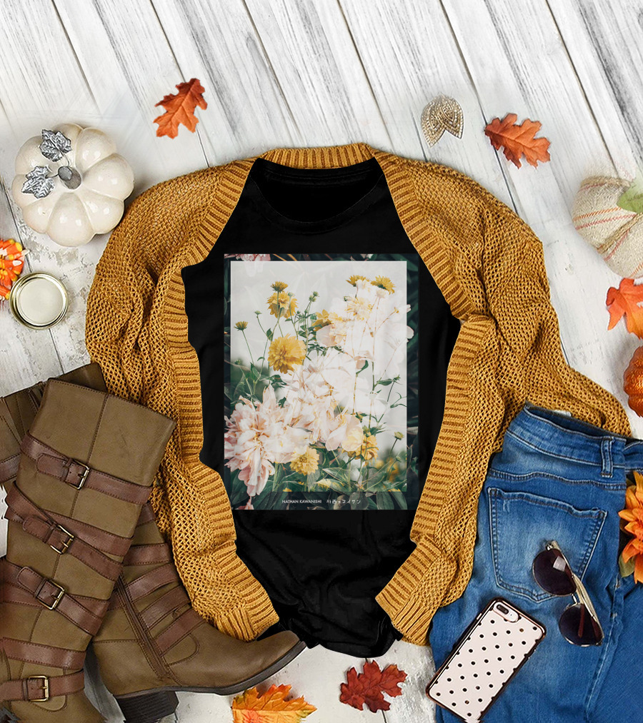 Aesthetic Floral Nathan Kawanishi Streetwear Fashion Grap T-Shirt