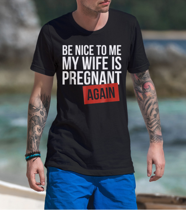 Be Nice To Me My Wife Is Pregnant AGAIN T-Shirt