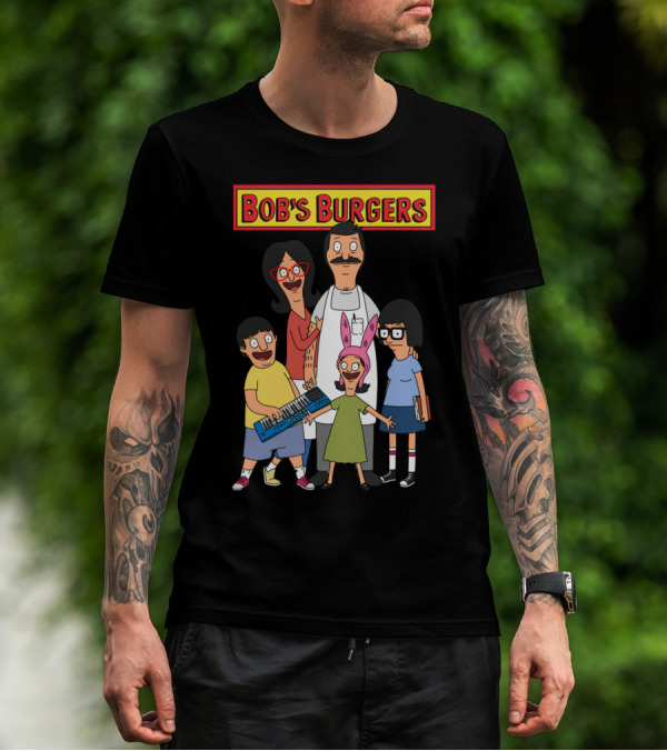 Bob's Burgers Animated Family Group With Bob Linda Tina Gene Louise T-Shirt