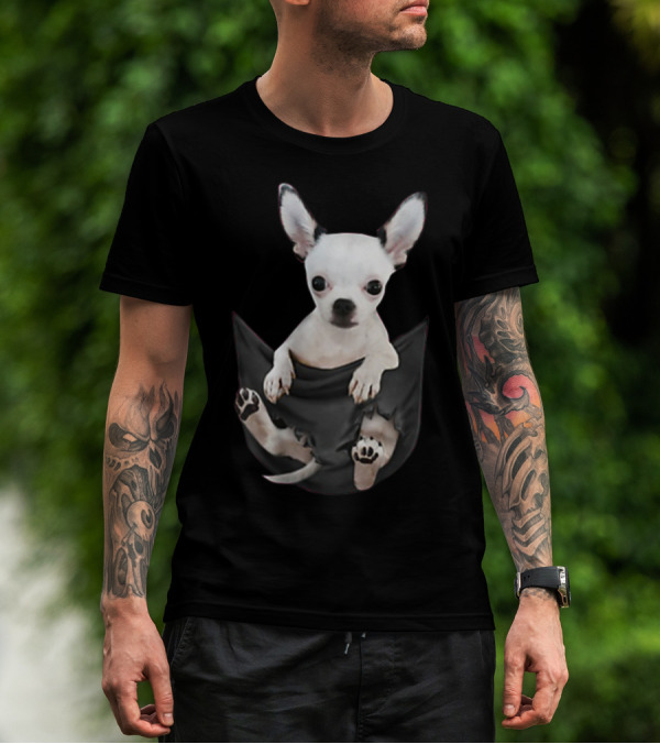 Chihuahua In Pocket For Chihuahua Lovers T-Shirt