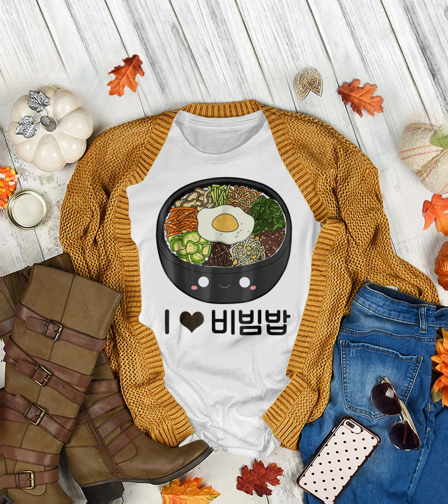 I Love Bibimbap Cute South Korean Food T-Shirt