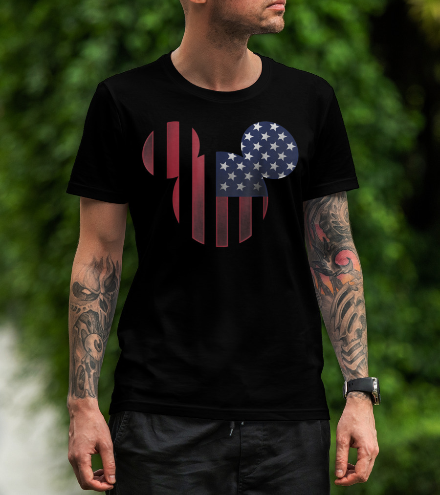 Disney Mickey Mouse Americana Stars And Stripes Ears T-Shirt