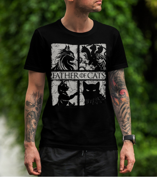 Father Of Cats Mythical And Fierce Cat Lovers T-Shirt