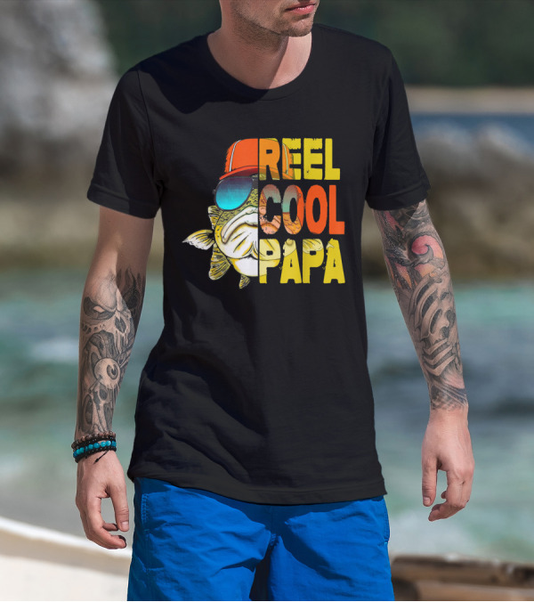 Father's Day Reel Cool Papa Fishing Fish Hat Sunglasses T-Shirt