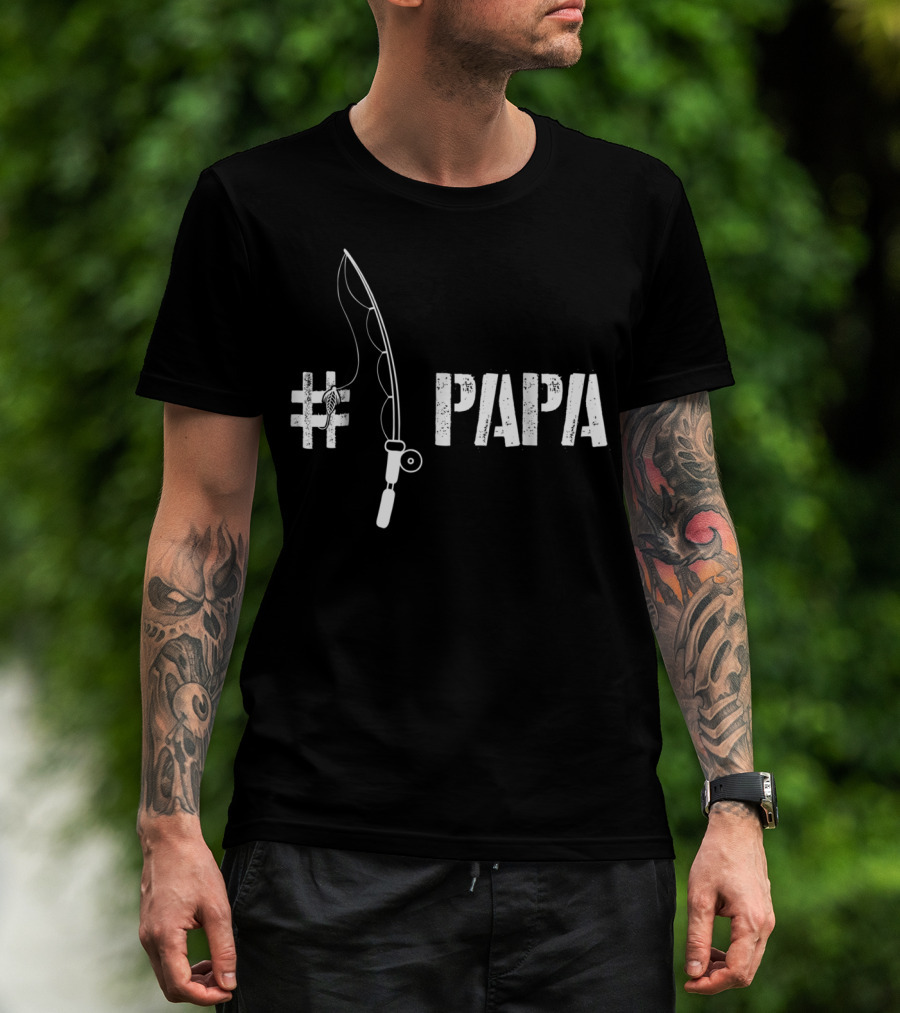 Papa Fishing Funny Fisherman Daddy T-Shirt