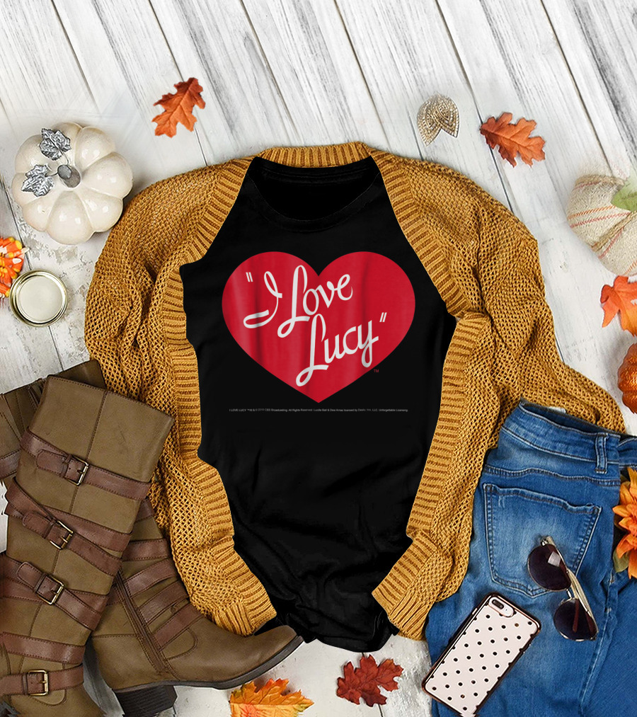 I Love Lucy Heart Script Text T-Shirt