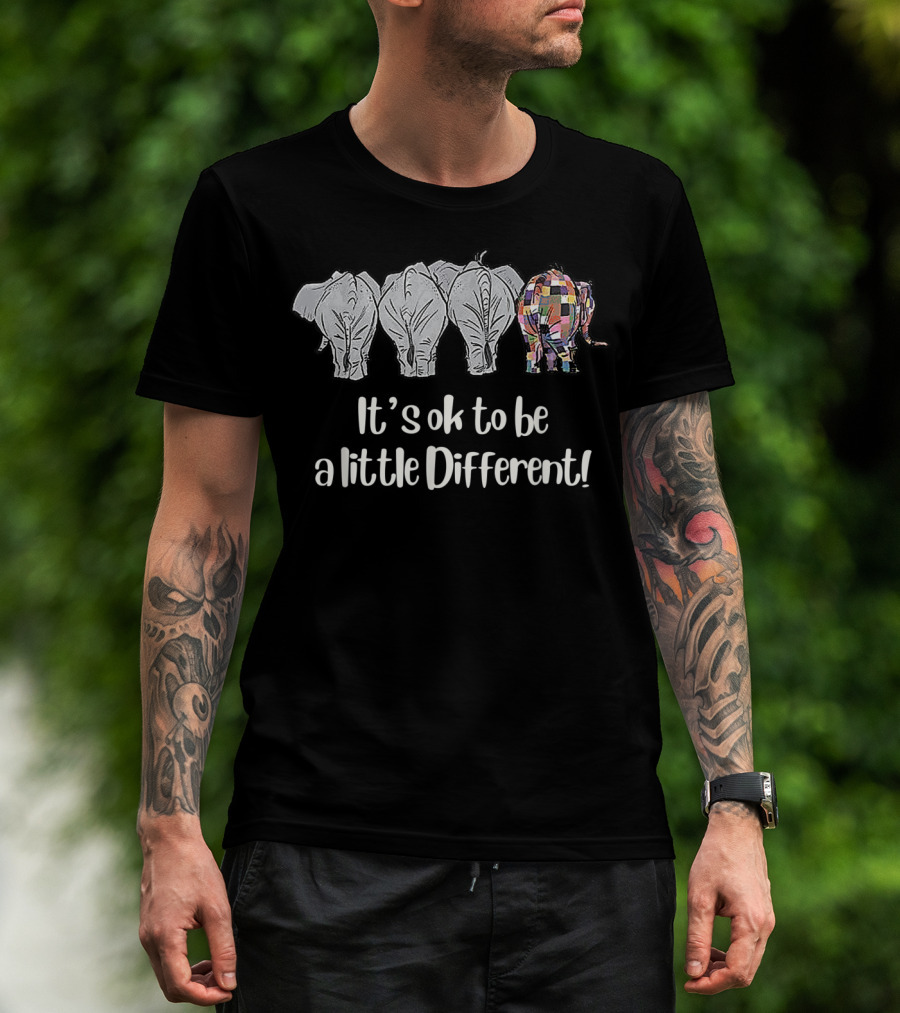 It's Ok To Be A Little Different Elephant With Autism T-Shirt