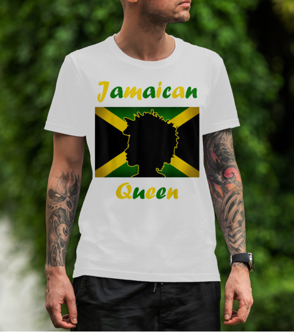 Jamaican Queen Independence Silhouette Flag T-Shirt