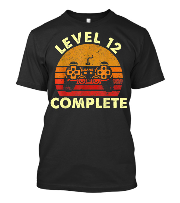 Level 12 Complete Vintage Game Controller Retro 12th T-Shirt