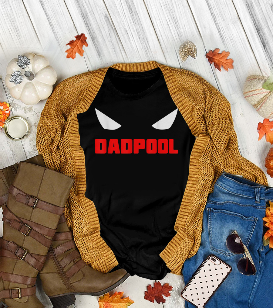 Dadpool Mens Funny Superhero Superdad with Iconic Mask Eyes T-Shirt