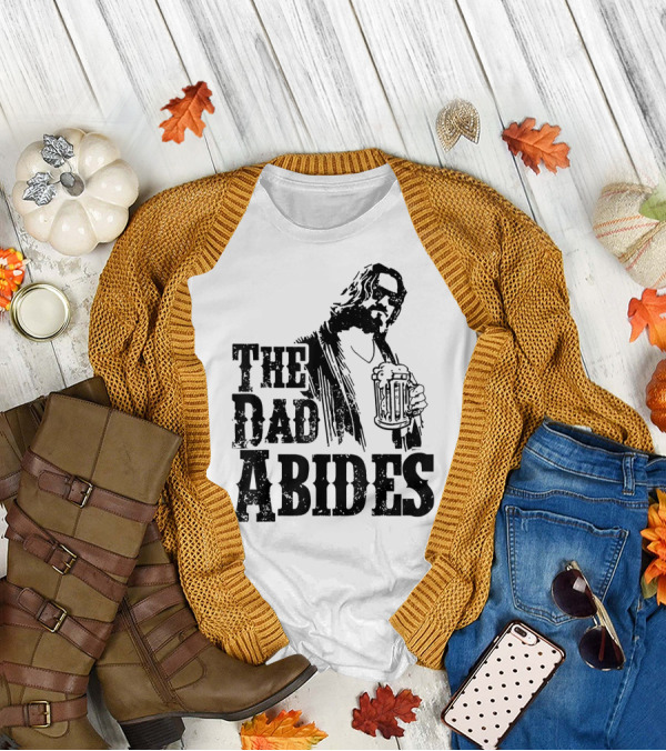 Mens Dad Abides Holding Beer Mug T-Shirt