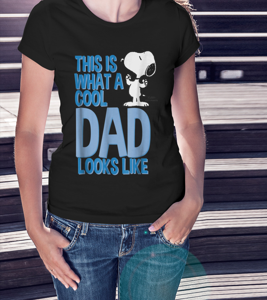 Snoopy This Is What A Cool Dad Looks Like Peanuts Mens T-Shirt