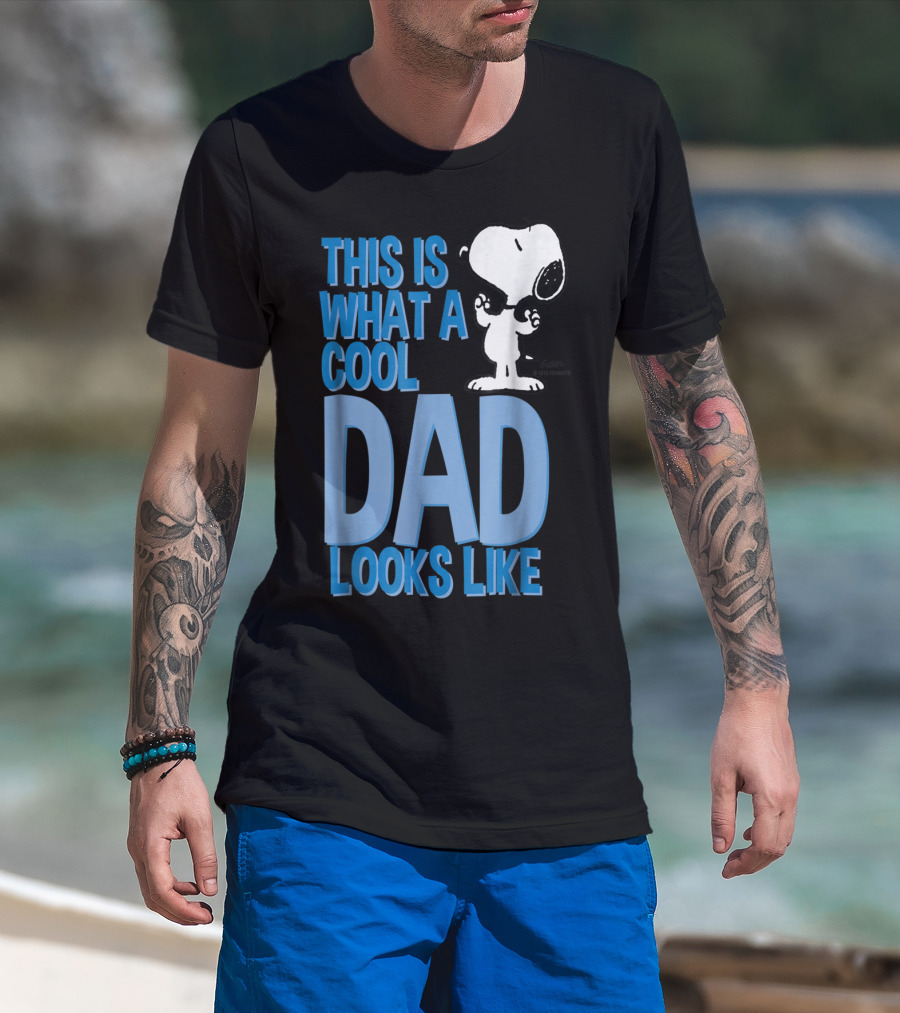 Snoopy This Is What A Cool Dad Looks Like Peanuts Mens T-Shirt