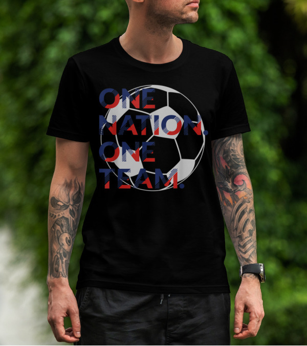 One Nation One Team Soccer Ball United States France T-Shirt