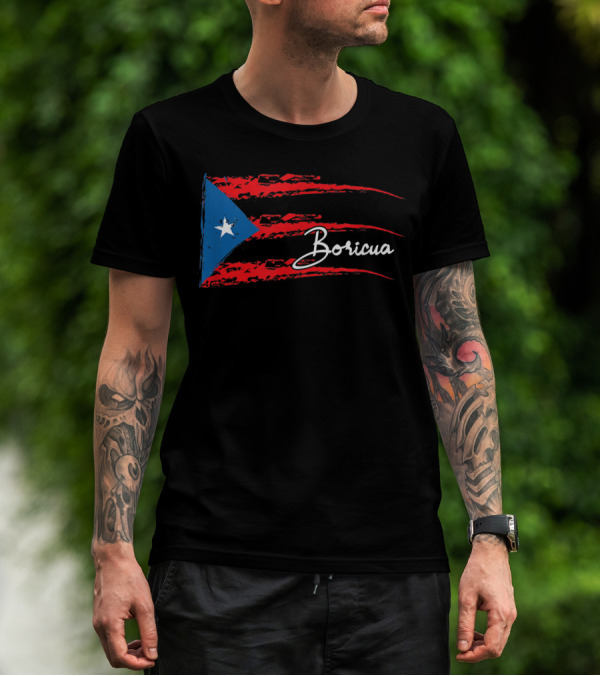 Boricua Puerto Rico Flag Scratched T-Shirt