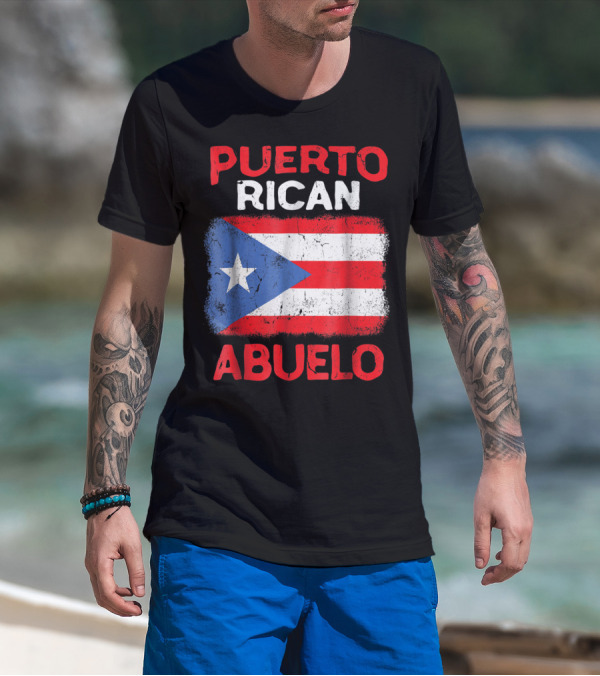 Puerto Rican Abuelo Grandpa Flag Fathers T-Shirt