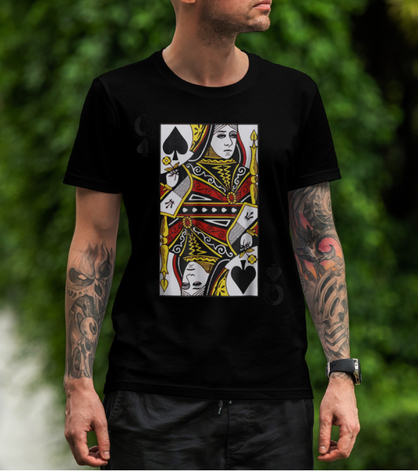 Queen Of Spades Playing Card Poker Blackjack T-Shirt