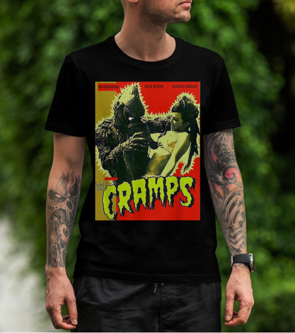 The Cramps Monsters Hot Rods Bikini Girls Punk Rock Band T-Shirt