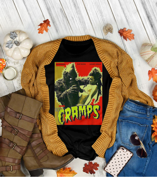 The Cramps Monsters Hot Rods Bikini Girls Punk Rock Band T-Shirt